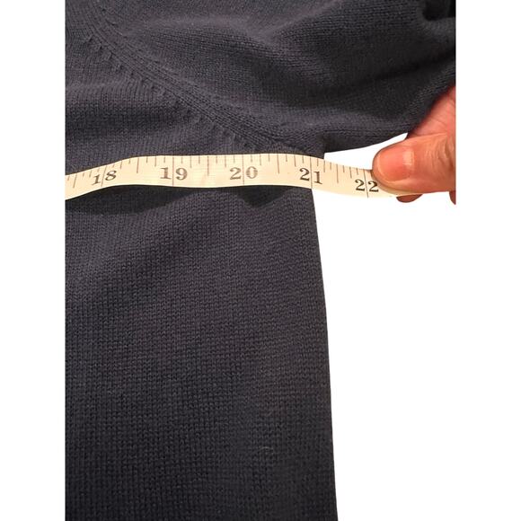 FOIL Colorblock Cotton Embroidered Open Weave Sweater Navy Yellow White, L - Picture 5 of 9